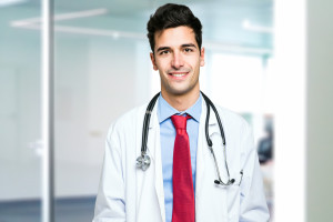 Portrait of a smiling handsome doctor